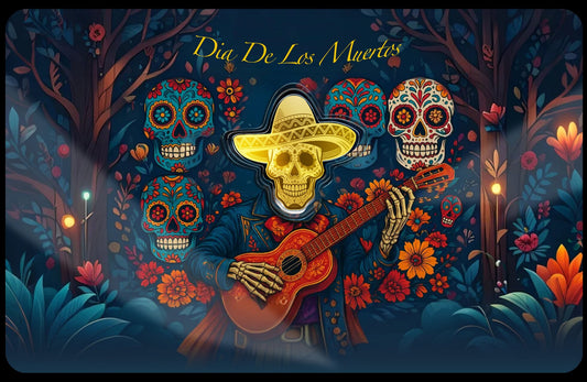 In Stock! 2026 Liberia Dia De Los Muertos Shaped 1/1000 oz Gold Coin in Card (08/20)