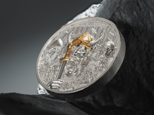 In Stock! 2026 Cook Islands Savage Vikings UHR Proof 3 oz Silver Coin