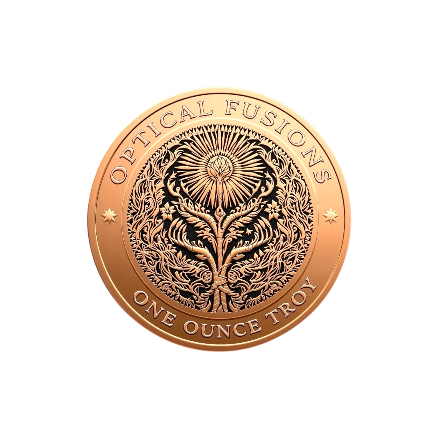 In Stock! Optical Fusions: Owmori Colorized Minted 1 oz Copper Round Toromint