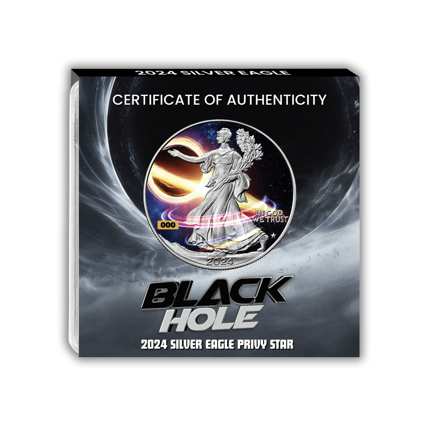 In Stock! 2024 U.S. Eagle Star Privy Black Hole Edition 1 oz Silver Coin (04/22)