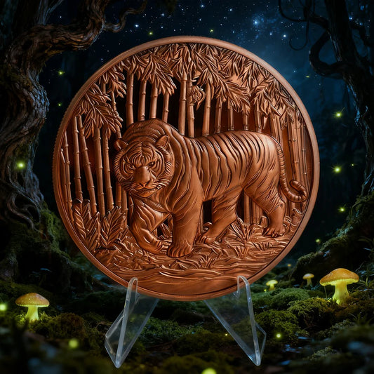 Pre-Sale: 2025 Nature Tiger Hi Relief Proof and Enhanced Finish 5oz .999 Fine Copper