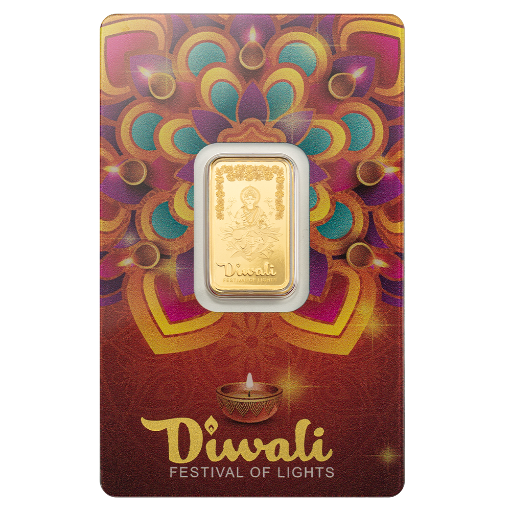 1oz Pure Silver Bar - Diwali Lakshmi & Rangoli art | PAMP