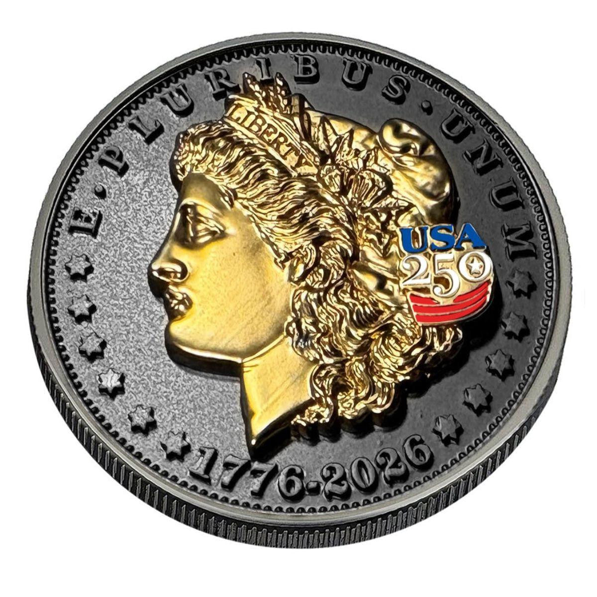 1776-2026 Morgan Dollar Tribute UHR Black Ruthenium & 24k Gold CN Round (07/03)