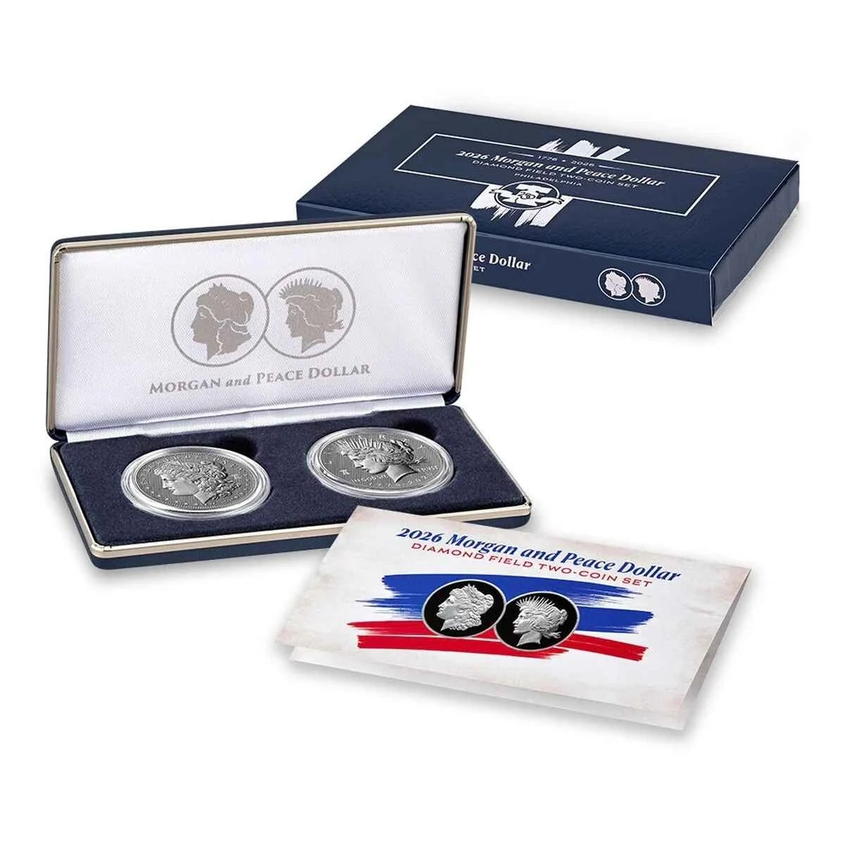 1776-2026 U.S. Diamond Field Morgan & Peace Dollar Two-Coin Set