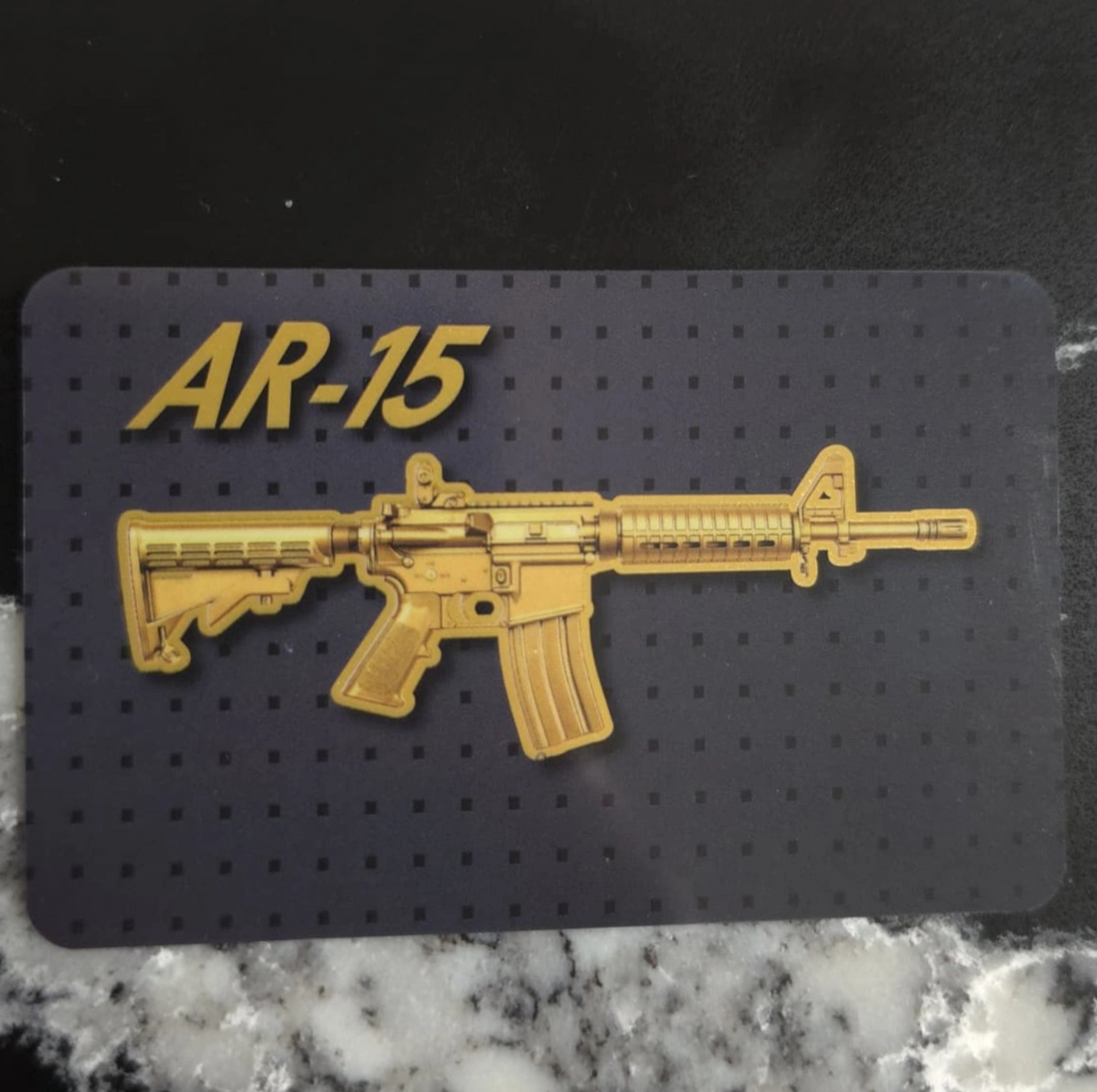AR-15 Shaped 1/1000 oz Gold Medal in Card