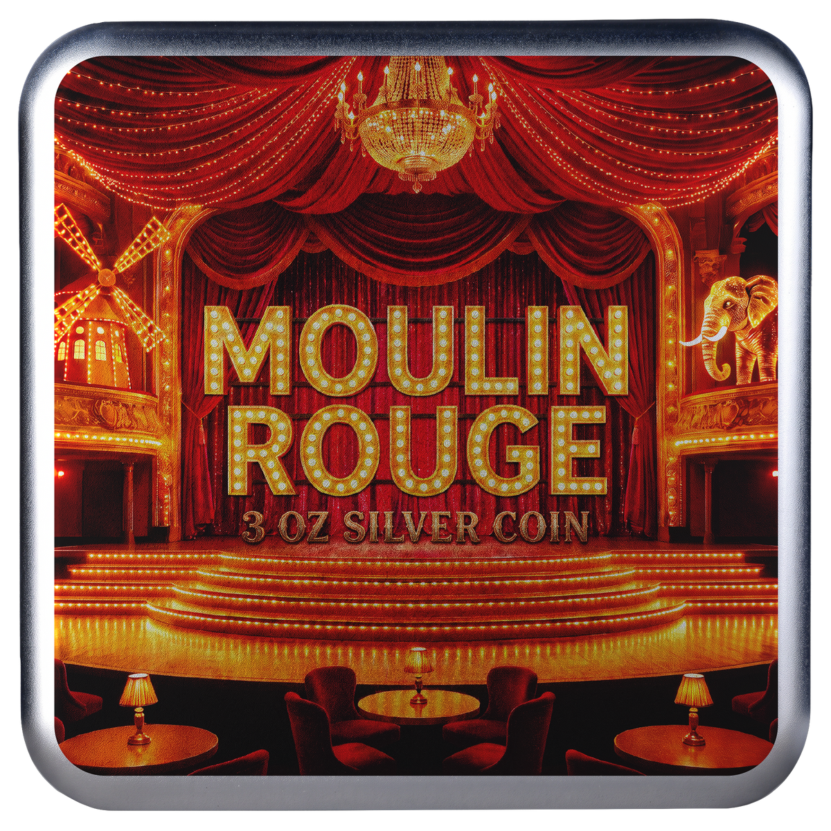 2027 Burundi Moulin Rouge Shaped 3 oz Silver Coin
