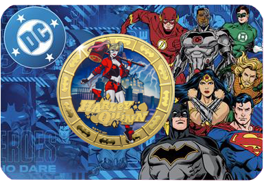 2025 Solomon Islands DC Harley Quinn Gold Plated 27.5g CN Coin in Card (07/13)