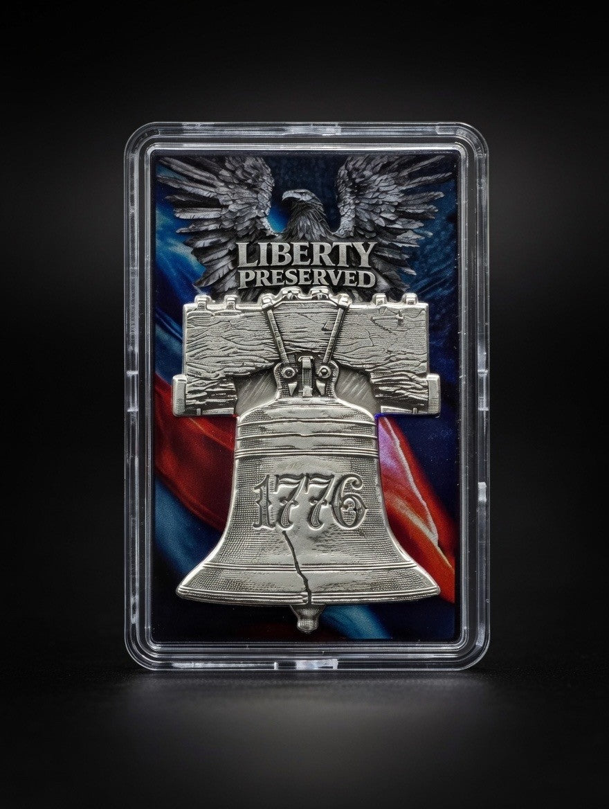 In Stock! 1776 Liberty Bell Shaped 1/2 oz Silver Medal