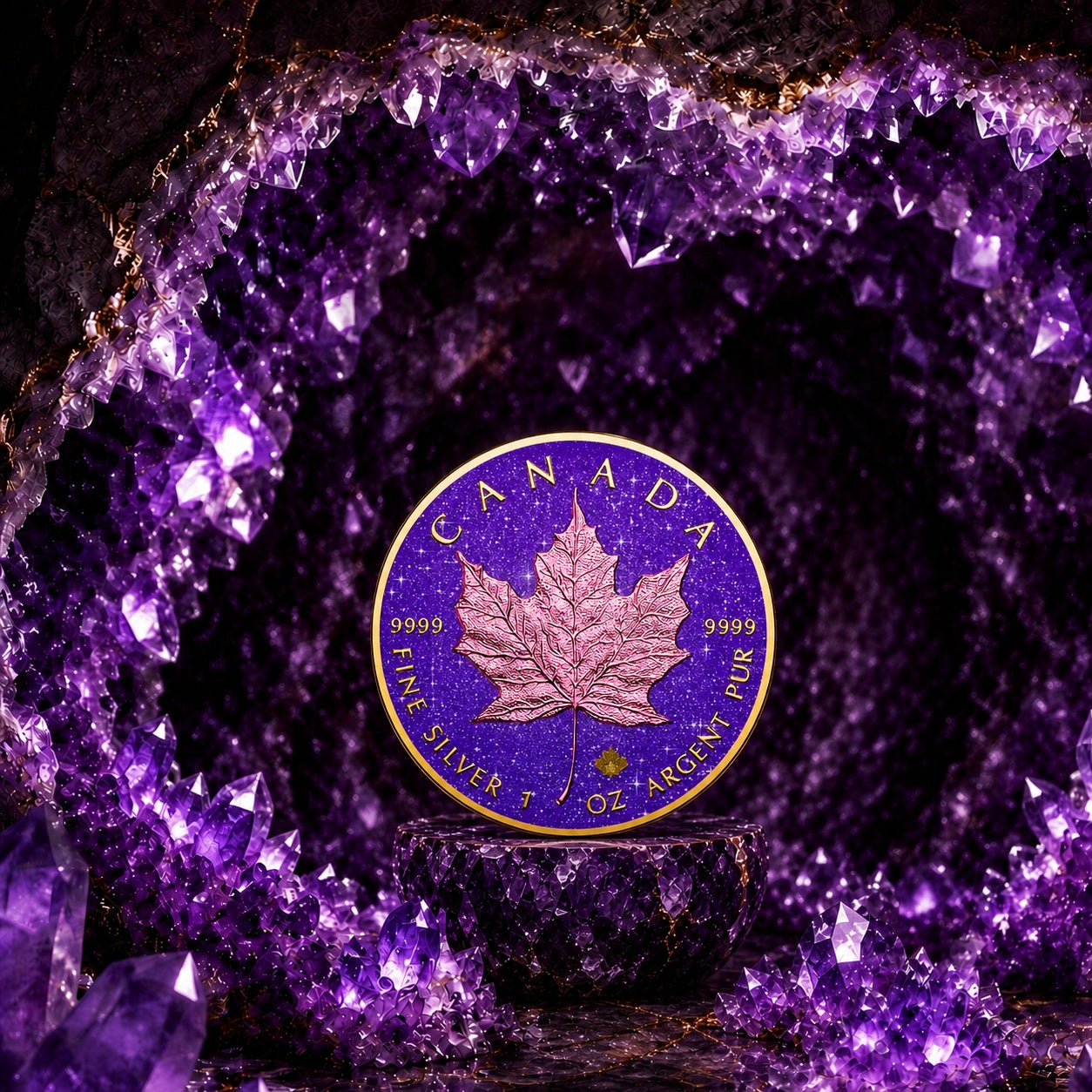 2026 Canada Maple Leaf Royal Amethyst Edition 1 oz Silver Coin (06/29)