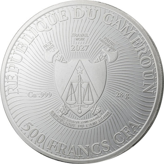 2027 Cameroon Polar Glow Silver-Plated 28g Copper Coin