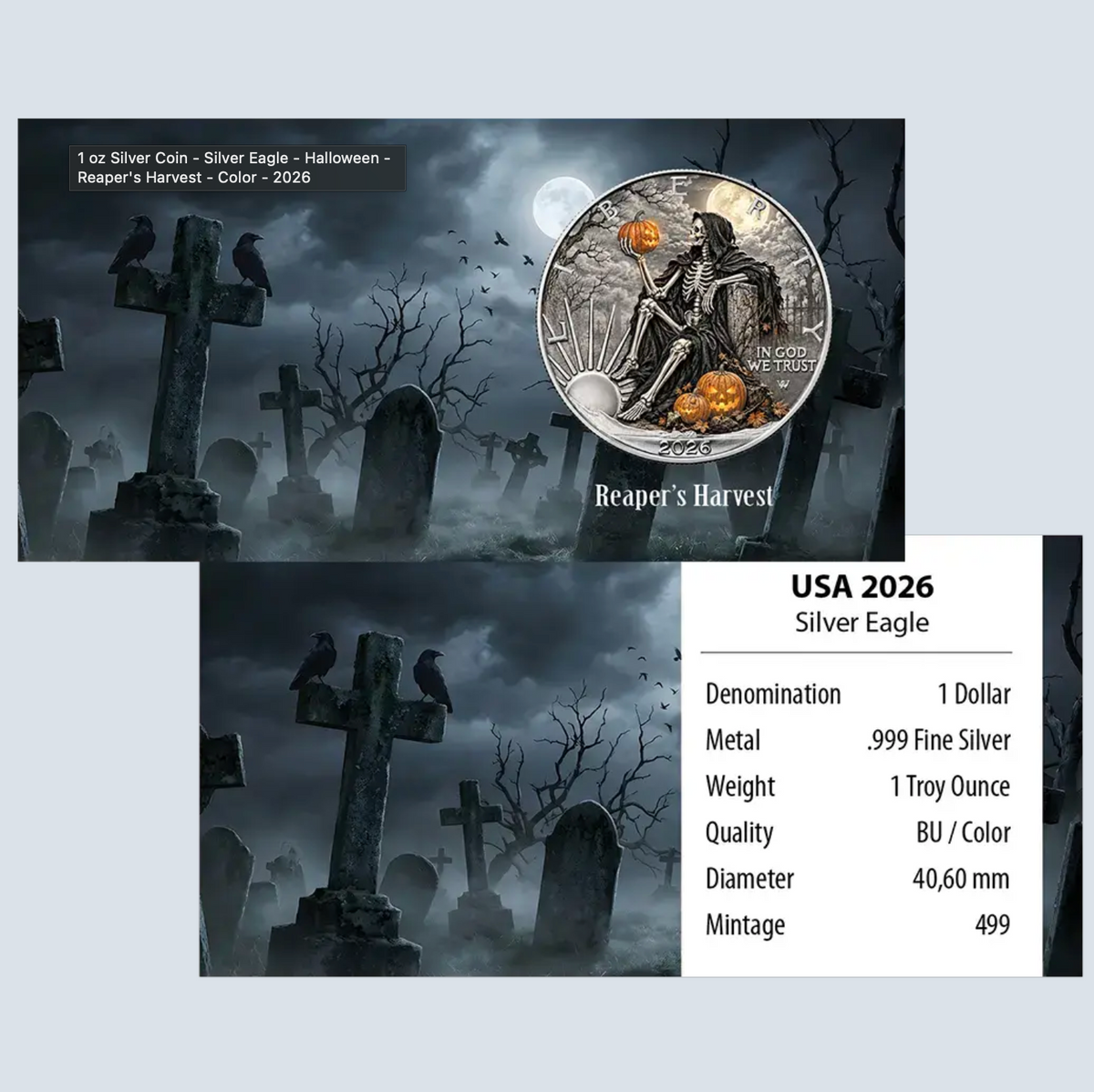 2026 U.S. Eagle Reaper's Harvest Edition 1 oz Silver Coin