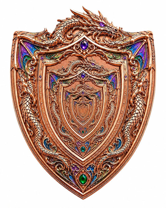 Dragon Shield of Infinity Shaped 3 oz Copper Medal (06/22)