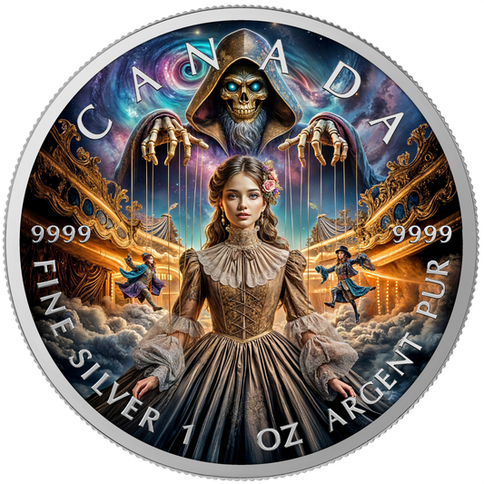 In Stock! 2025 Canada Maple Leaf The Puppeteer 1oz .9999 Silver Coin