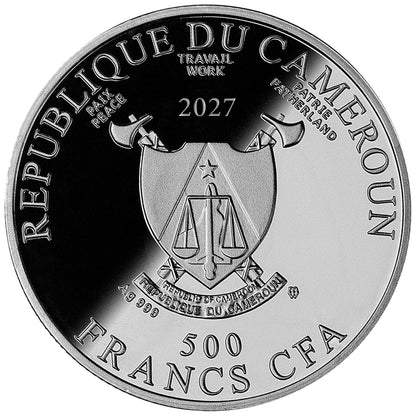 2027 Cameroon Year of the Goat Ruthenium 14.14g Silver Coin