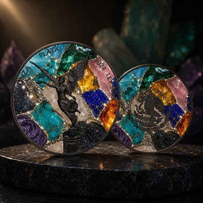 2024 Mexico Libertad Mosaic Precious Gemstones 1 oz Silver Coin (07/01)