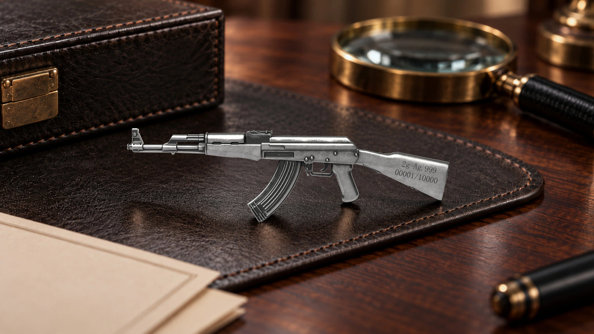 AK-47 Shaped 2g Silver Medal