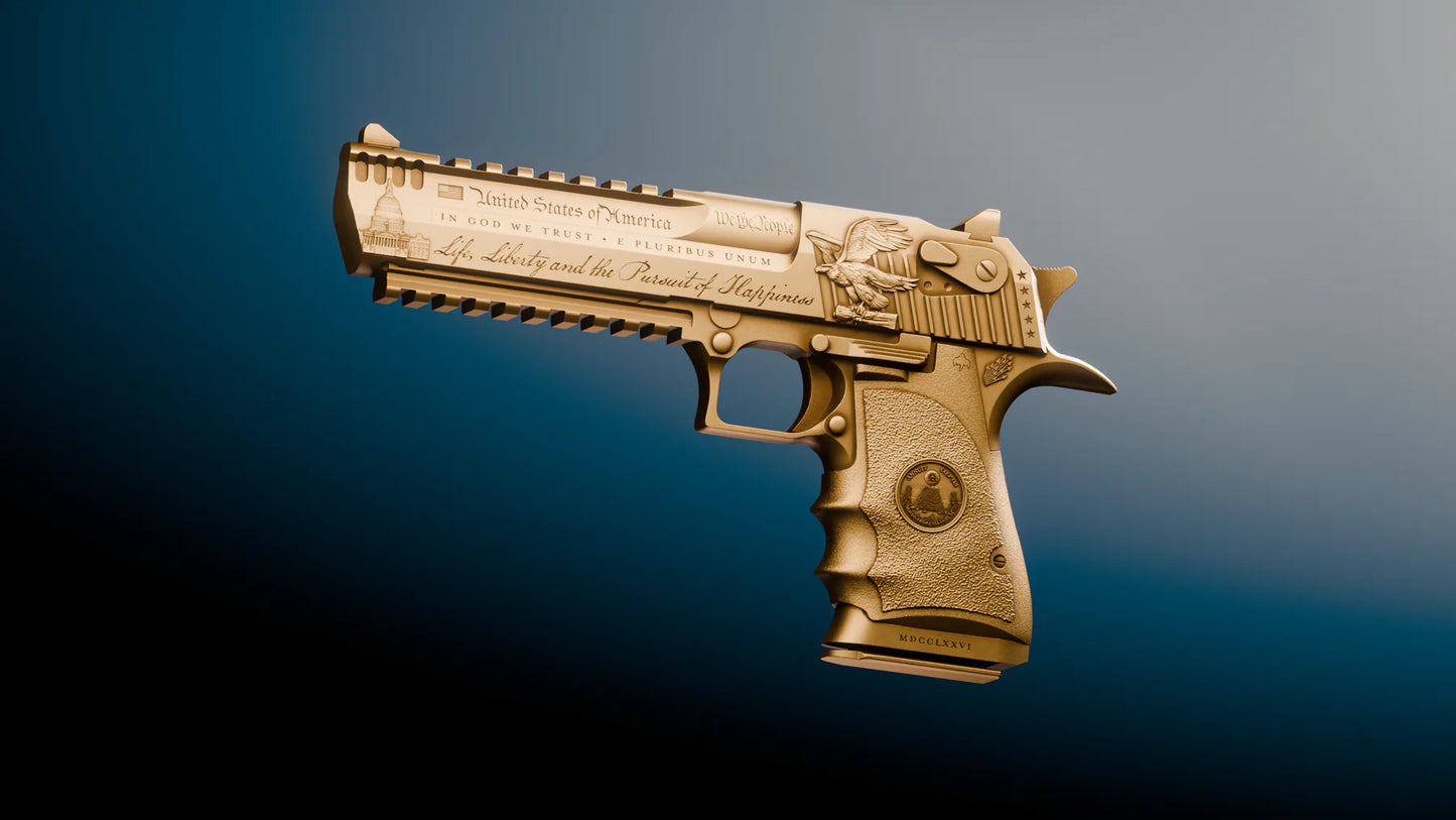 Trump Desert Eagle Gold Gilt 2 oz Silver Medal (07/17)