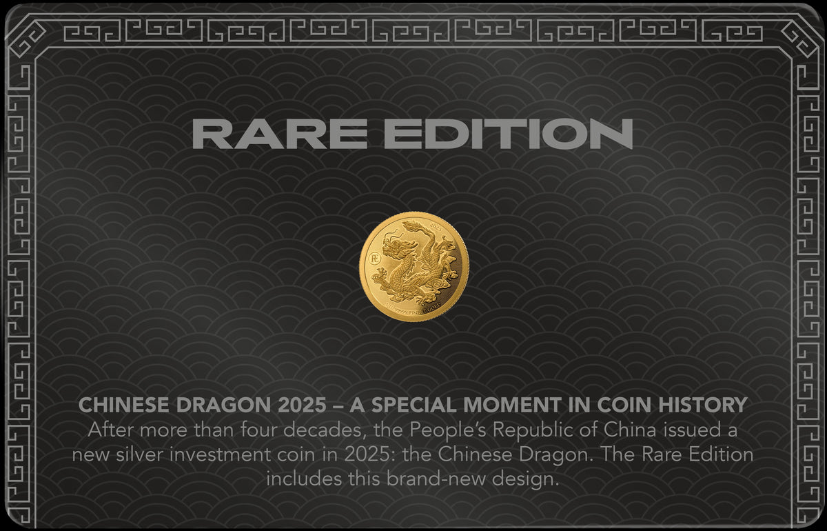 2025 Gabon Chinese Dragon Rare Edition 1g Gold Coin in Card
