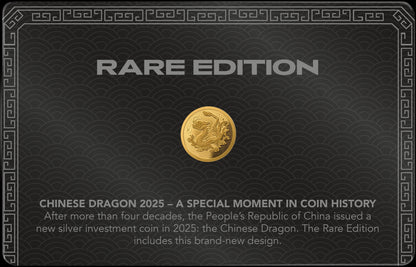 2025 Gabon Chinese Dragon Rare Edition 1g Gold Coin in Card