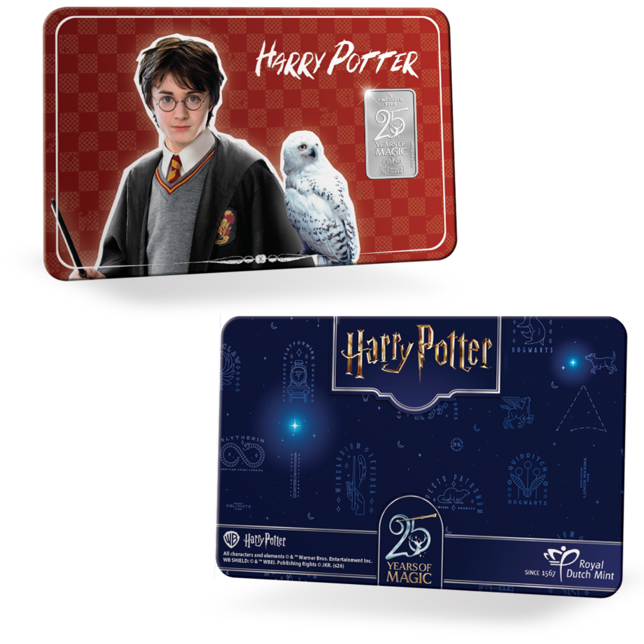 2026 Royal Dutch Mint Harry Potter 1g Silver Bar in Card (08/11)