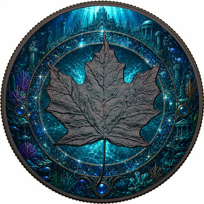 New Series! 2026 Canada Maple Leaf Water - Elemental Realms Diamond Dust 1 oz Silver Coin (07/10)