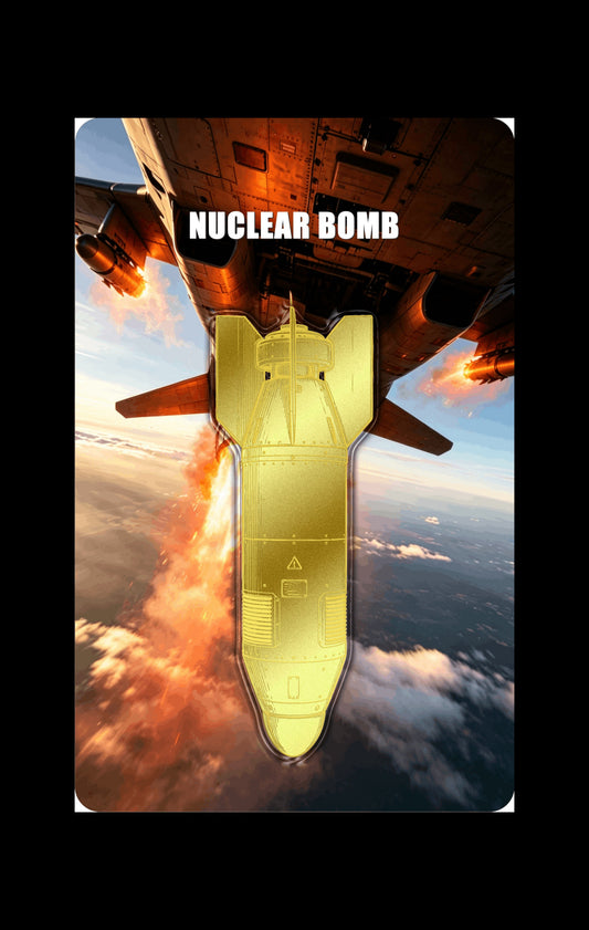 Nuclear Bomb Shaped 1/1000 oz Gold Medal in Card (06/22)