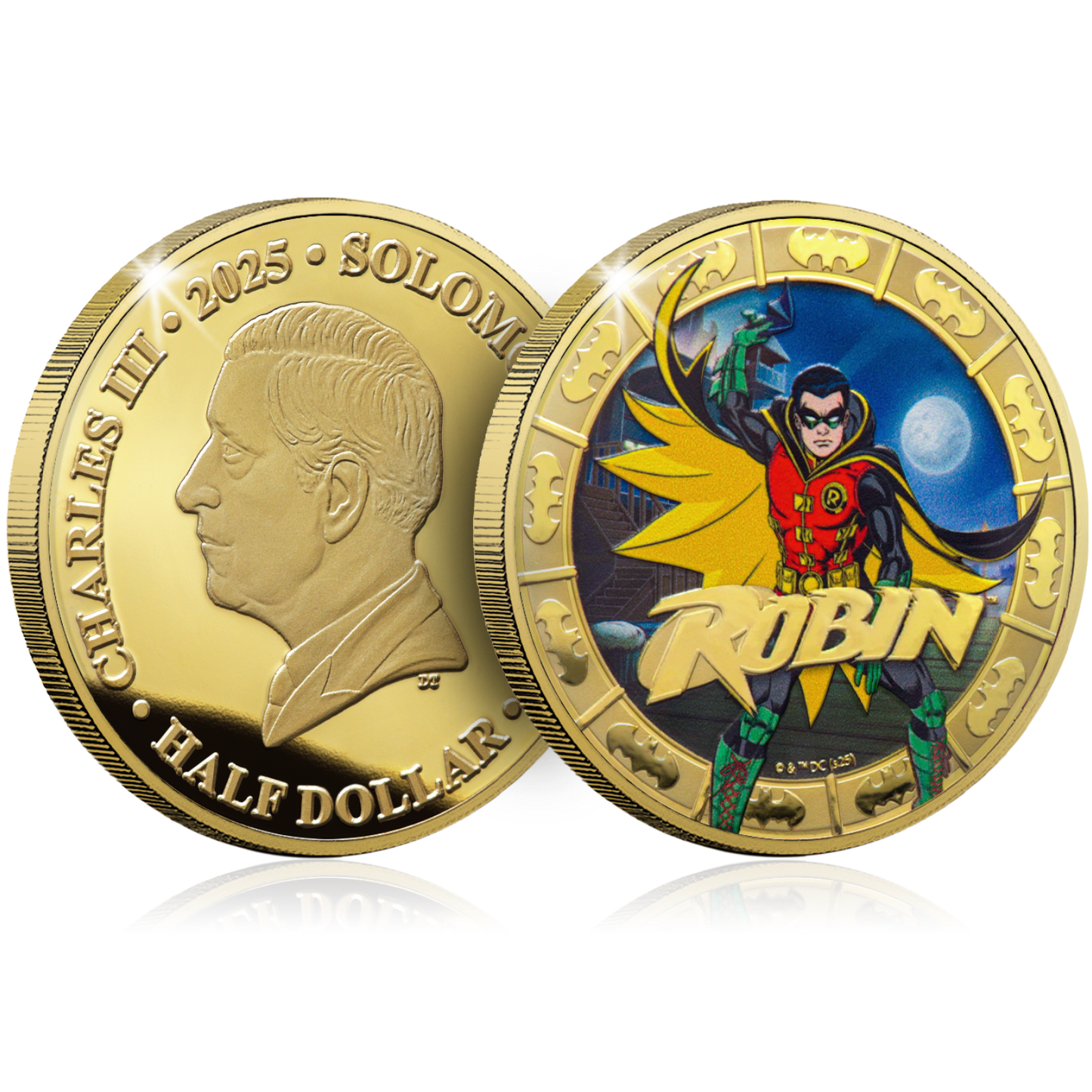 2025 Solomon Islands DC Robin Gold Plated 27.5g CN Coin in Card (07/13)