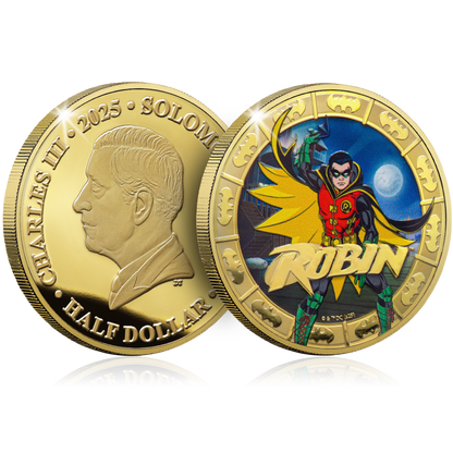2025 Solomon Islands DC Robin Gold Plated 27.5g CN Coin in Card (07/13)