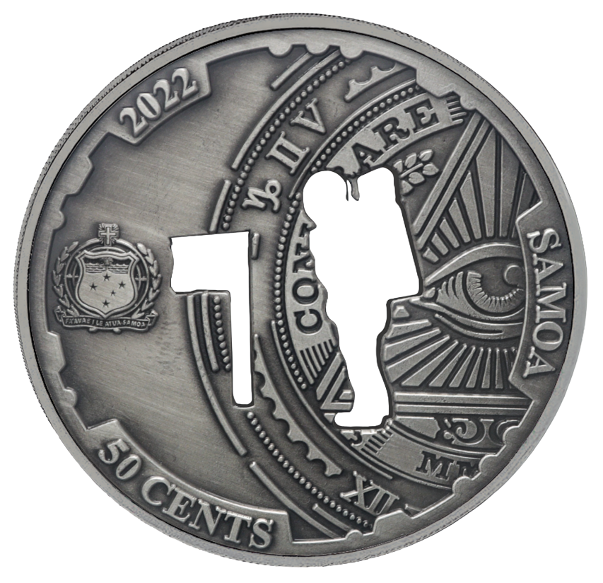 2022 Samoa Conspiracy Collection - Moon Landing Cut-Out CN Coin in Card