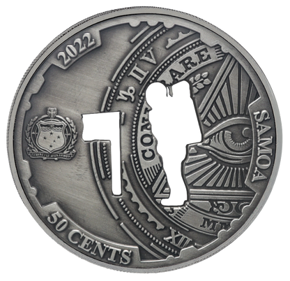2022 Samoa Conspiracy Collection - Moon Landing Cut-Out CN Coin in Card