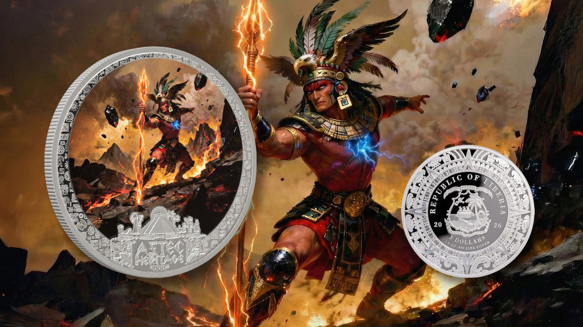 2026 Liberia Aztec Heritage Tezcatlipoca 1/2 oz Silver Coin