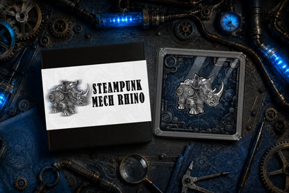 2027 Cameroon Mech Rhino Shaped 2 oz Antique Silver Coin