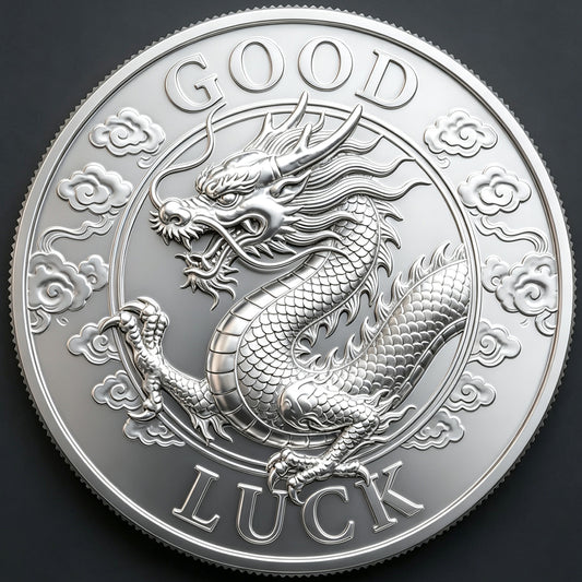 In Stock! Good Luck Dragon 3g Silver Medal