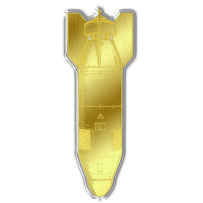 Nuclear Bomb Shaped 1/1000 oz Gold Medal in Card (06/22)