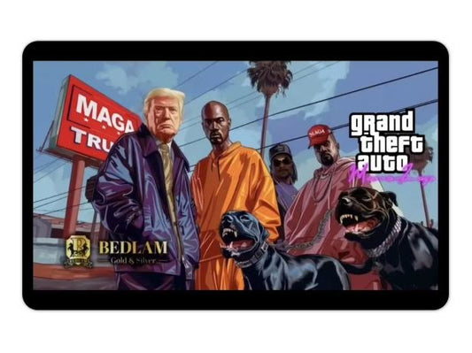 Grand Theft Auto Mar-A-Lago : The Ruff Ryders and Slow Ryders Colorized 1 oz Silver Bar (08/12)