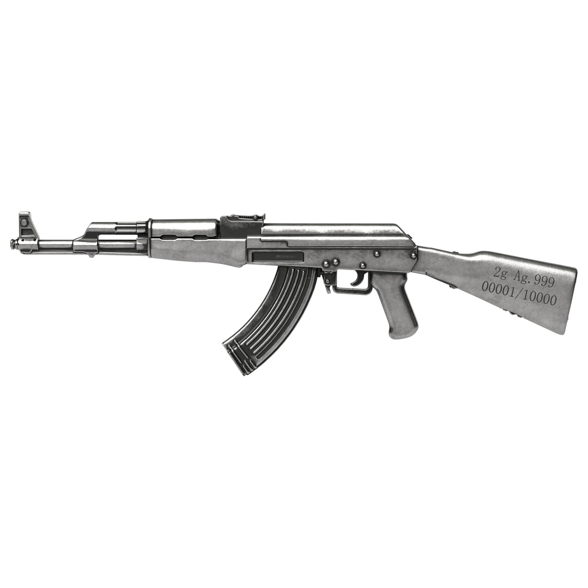 AK-47 Shaped 2g Silver Medal