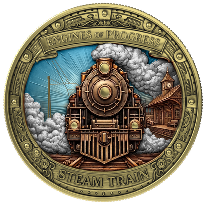 2026 Solomon Islands Engines of Progress - Steam Train 10g CN Coin in Card