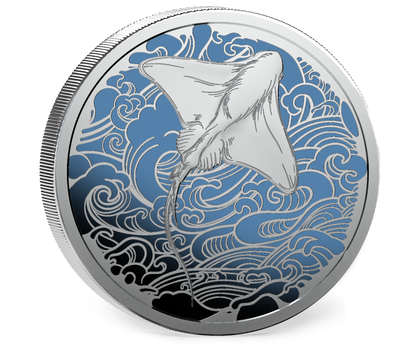 2026 Pitcairn Islands Ocean Wonders Stingray Proof 1 oz Silver Coin (07/31)