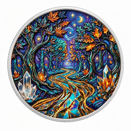 Van Gogh Maple Moonlight Colorized 1/10 oz Silver Round (06/30)