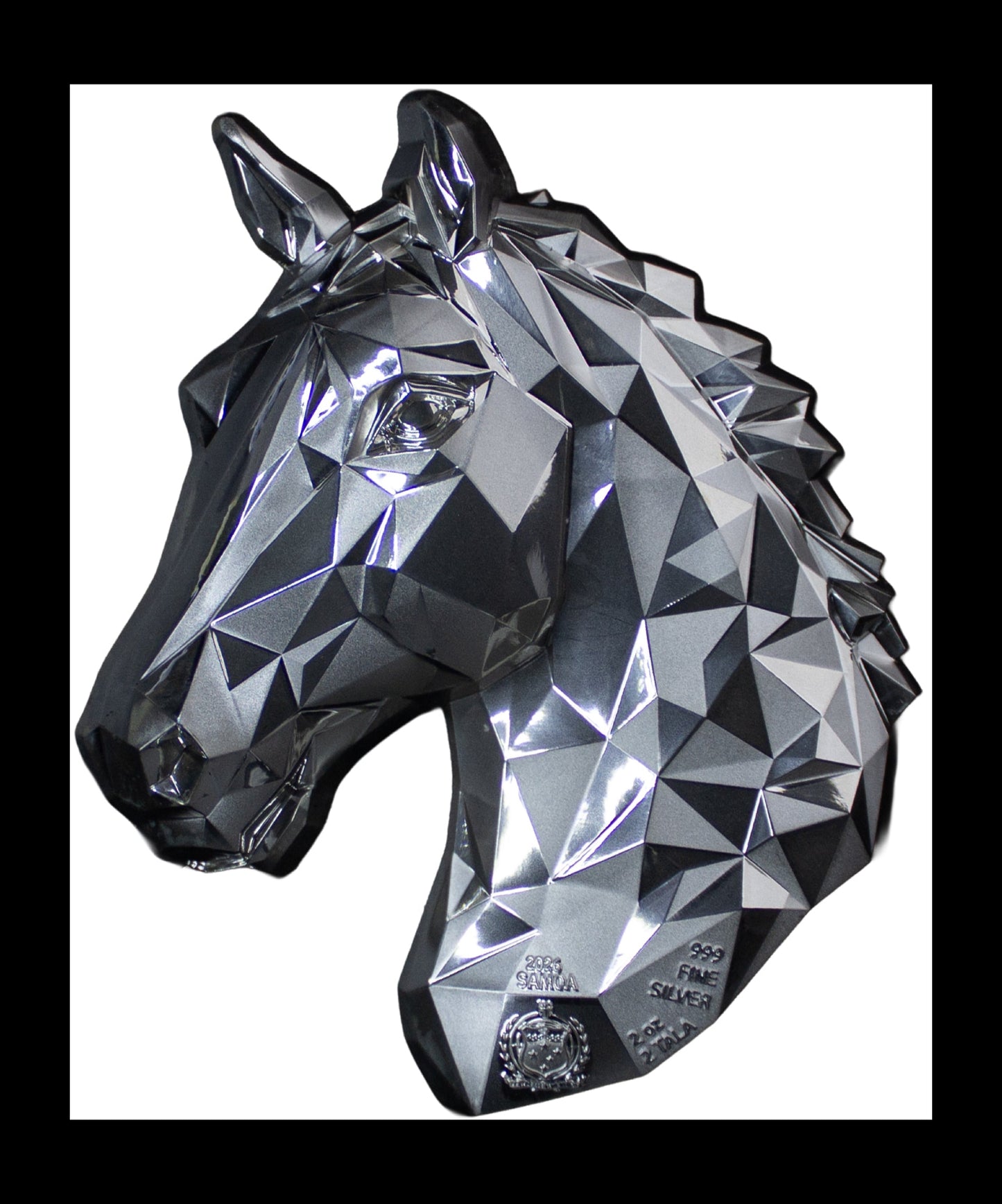 Estimate: 2026 Samoa Low Poly Lunar Horse Shaped KOMSCO Stacker 2 oz Silver Coin (07/10)