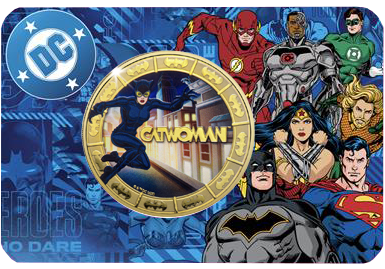 2025 Solomon Islands DC Catwoman Gold Plated 27.5g CN Coin in Card (07/13)