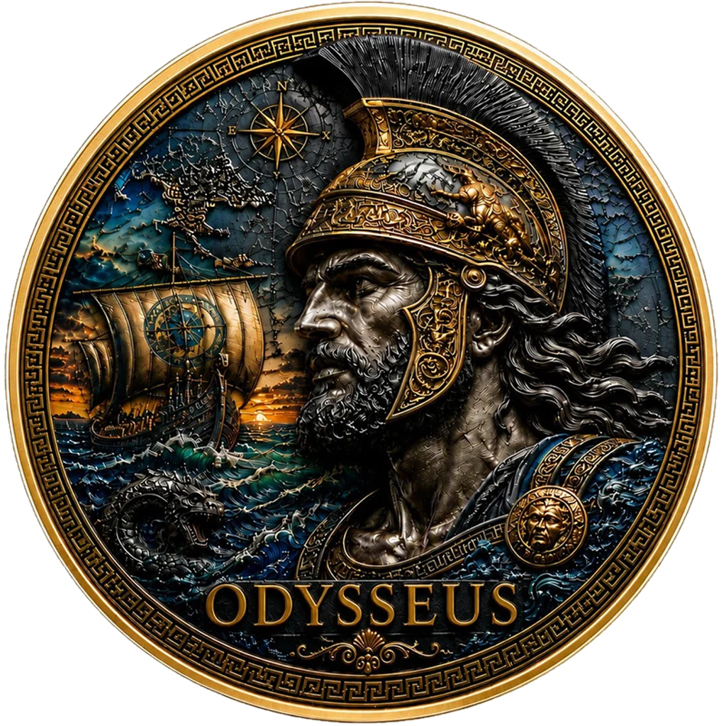 2026 Odysseus King of Ithaca Colorized 1 Kilo Copper Medal