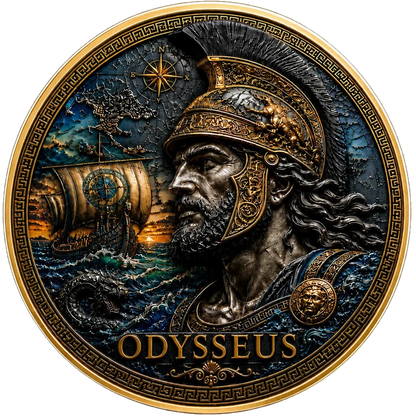 2026 Odysseus King of Ithaca Colorized 1 Kilo Copper Medal