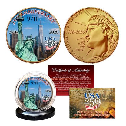 2026 U.S. Half Dollar 9/11 25th Anniversary Colorized & Gold Plated Coin (07/03)