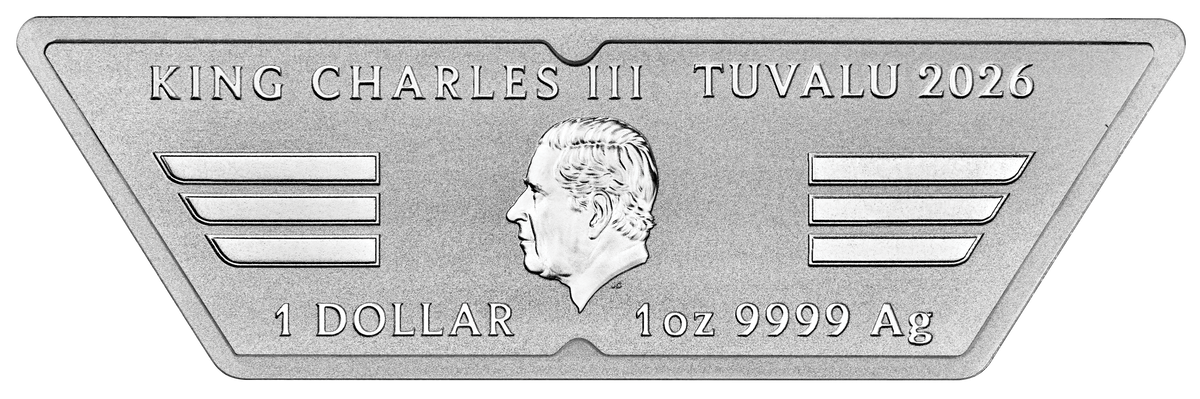 In Stock! 2026 Tuvalu Top Gun 40th Ann. Shaped 1 oz Silver Coin