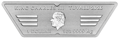 In Stock! 2026 Tuvalu Top Gun 40th Ann. Shaped 1 oz Silver Coin