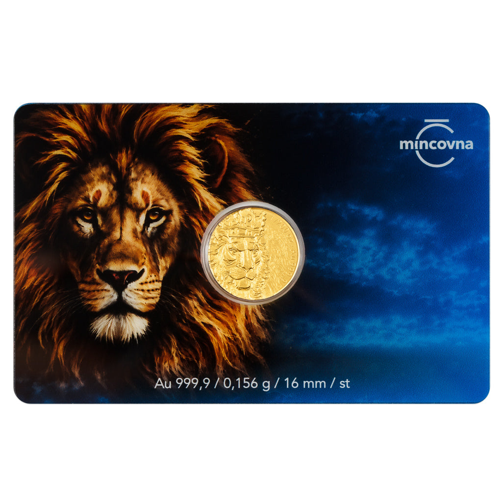 2026 Niue Czech Lion Incused 1/200 oz Gold Coin in Card