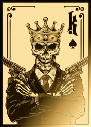 In Stock! 2025 Gabon Playing Cards King of Spades 1/1000 oz Gold in Card