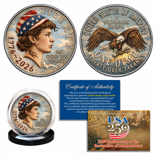 2026 U.S. Emerging Liberty Dime - 250th Anniversary Colorized CN Coin