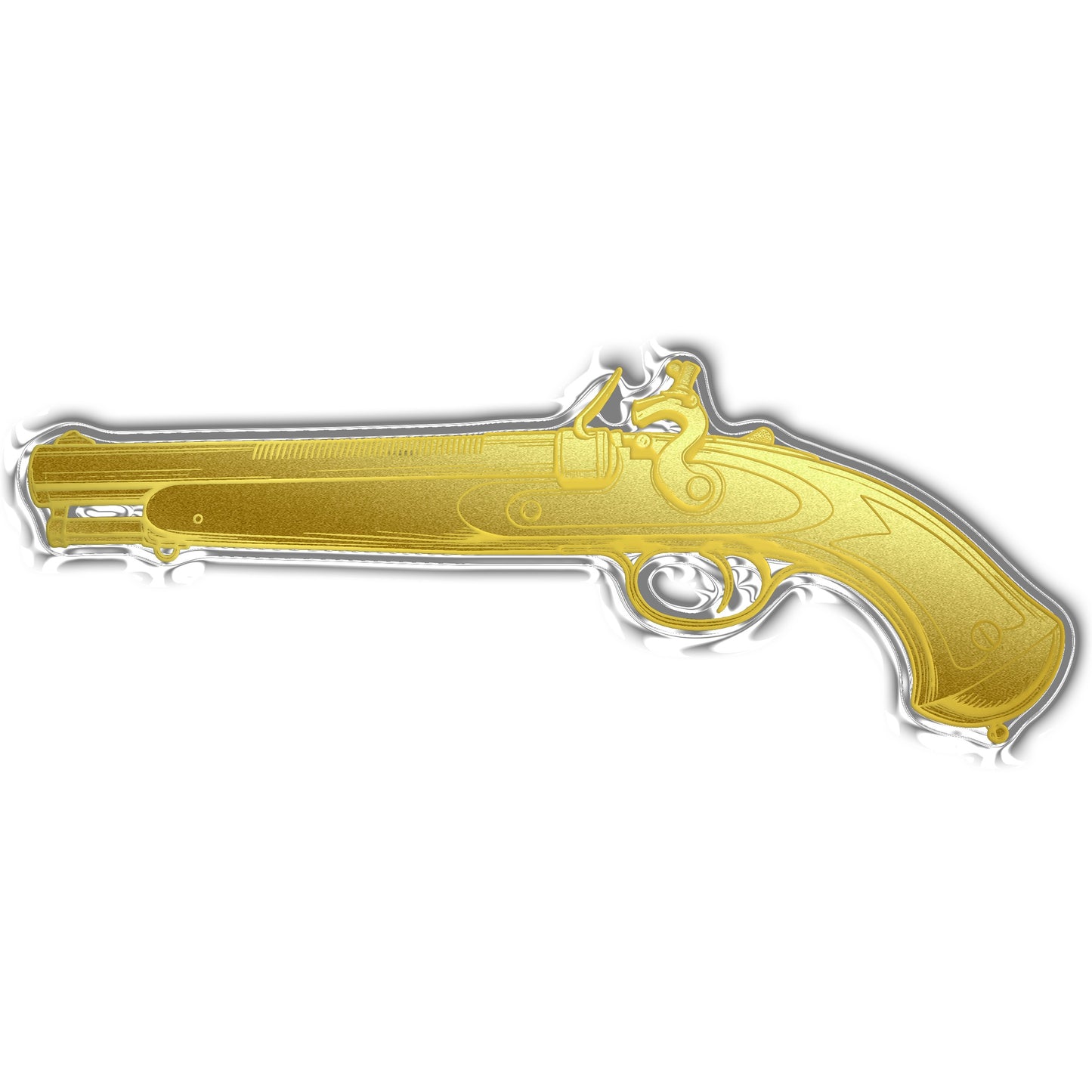2026 Flintlock Pistol Shaped 1/1000 oz Gold Medal in Card (07/27)
